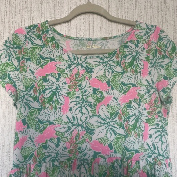 Lilly Pulitzer Size Small Geanna Short Sleeve Dress Floral Bird Print - Picture 5 of 10